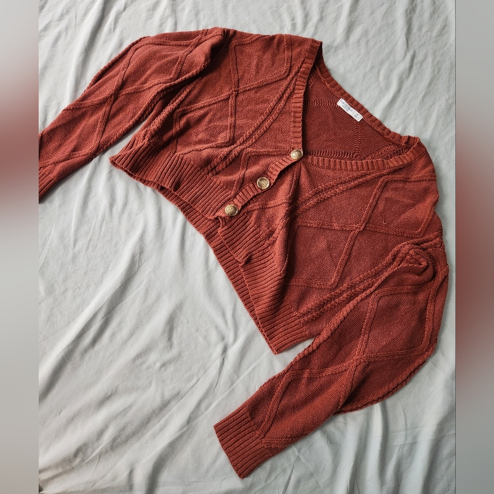 Rust colored Cropped Arizona Sweater